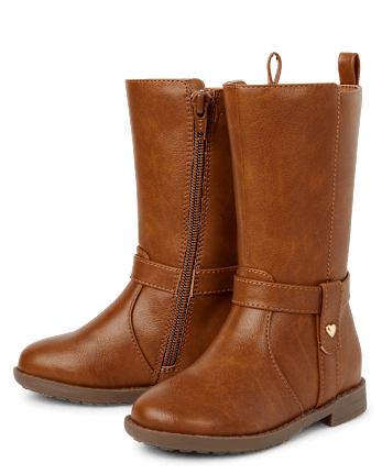 Toddler Girls Heart Stud Tall Boots