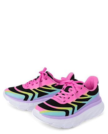 Girls Rainbow Running Sneakers