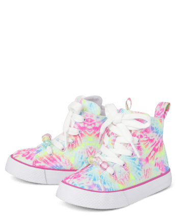 Toddler Girls Rainbow Tie Dye High Top Sneakers