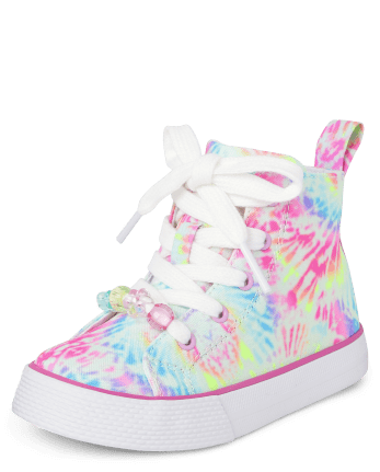 Toddler Girls Rainbow Tie Dye High Top Sneakers
