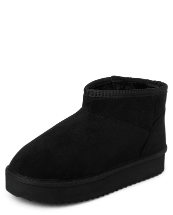 Girls Low Platform Teddy Boots