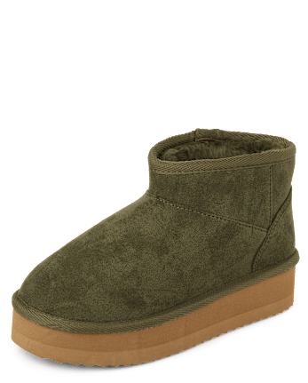 Girls Low Platform Teddy Boots OLIVE The Children s Place