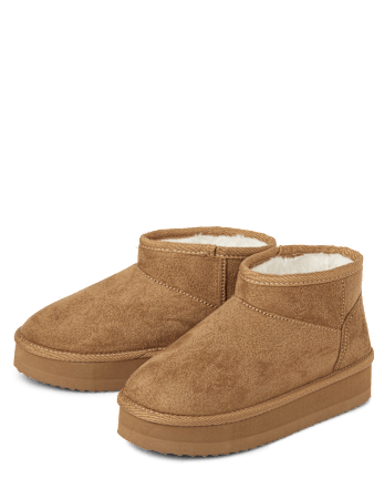 Girls Low Platform Teddy Boots