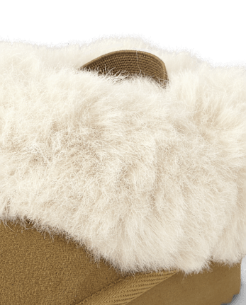Toddler Girls Platform Teddy Slip Ons