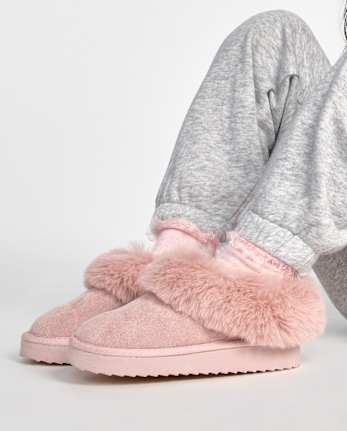 Niños pequeños Niña Platform Teddy Slip Ons
