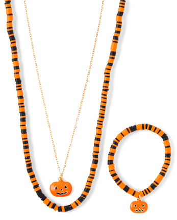 Girls Pumpkin 3-Piece Jewelry Set