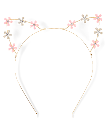 Girls Floral Cat Ears Headband