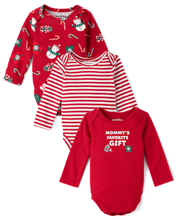 Unisex Baby Christmas Bodysuit 3-Pack