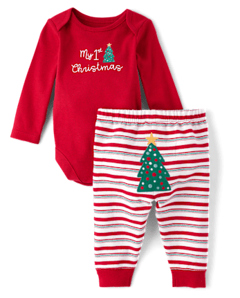 Unisex Baby First Christmas 2-Piece Playwear Set