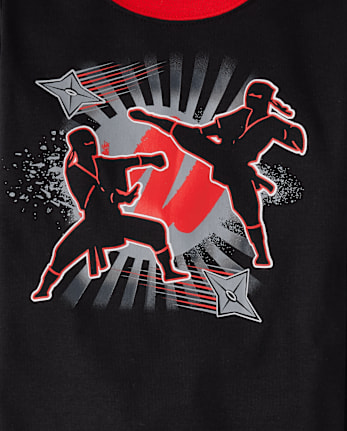 Pijama de algodón ajustado Ninja para niños
