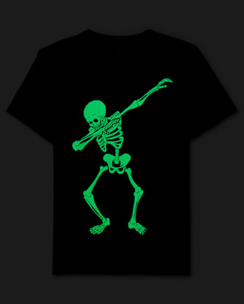 Boys Glow Skeleton Dab Graphic Tee