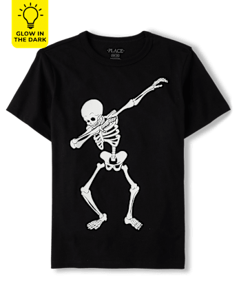 Boys Glow Skeleton Dab Graphic Tee