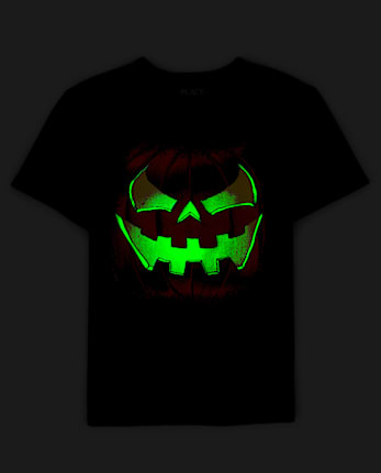 Boys Glow Pumpkin Graphic Tee