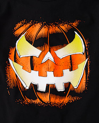 Boys Glow Pumpkin Graphic Tee