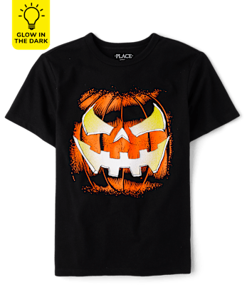 Boys Glow Pumpkin Graphic Tee