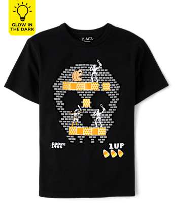 Boys Glow Halloween Video Game Graphic Tee