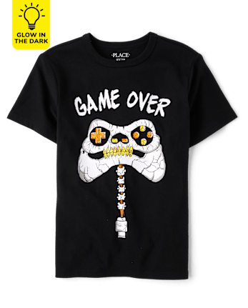 Boys Glow Skeleton Video Game Graphic Tee