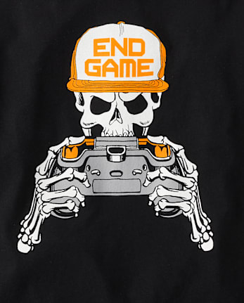 Camisetas estampadas Boys Glow Skeleton Gamer