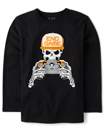 Camisetas estampadas Boys Glow Skeleton Gamer
