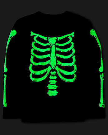 Unisex Kids Matching Family Glow Skeleton Graphic Tee