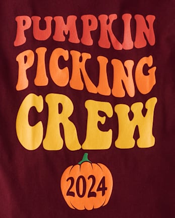 Camisetas estampadas unisex para adultos a juego con la familia Pumpkin Picking Crew 2024