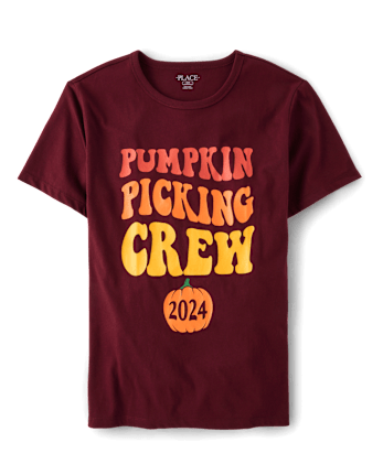 Camisetas estampadas unisex para adultos a juego con la familia Pumpkin Picking Crew 2024
