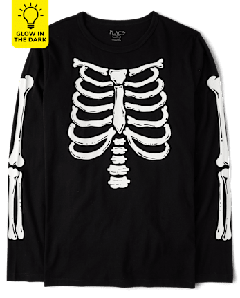 Unisex Adult Matching Family Glow Skeleton Graphic Tee