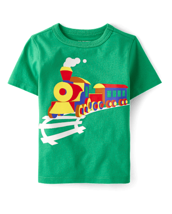 Baby And Toddler Boys Train Graphic Tee