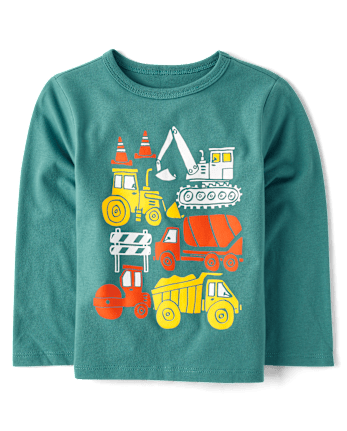 Baby And Toddler Boys Construction Vehicle Graphic Tee