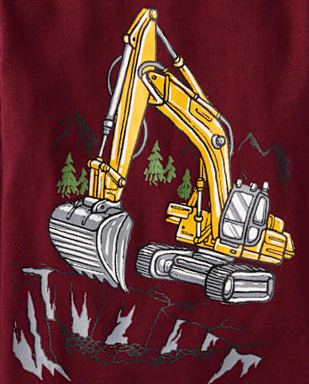 Baby And Toddler Boys Construction Vehicle Truck Graphic Tee