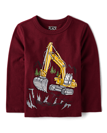 Baby And Toddler Boys Construction Vehicle Truck Graphic Tee