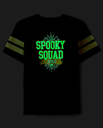 Camisetas estampadas unisex para niños a juego Family Glow Spooky Squad 2024