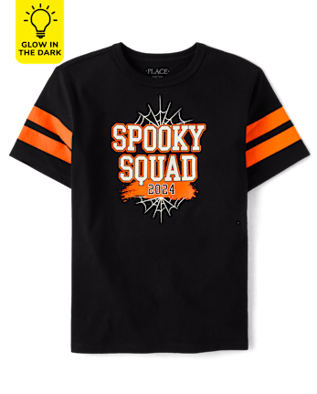 Camisetas estampadas unisex para niños a juego Family Glow Spooky Squad 2024