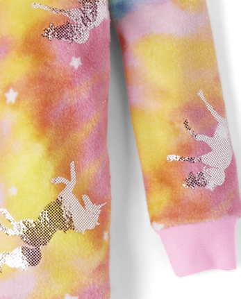 Girls Foil Unicorn One Piece Pajamas - Cozy Fleece