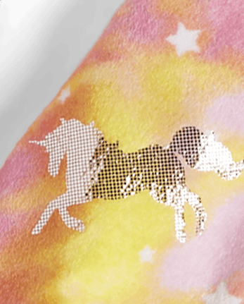 Girls Foil Unicorn One Piece Pajamas - Cozy Fleece