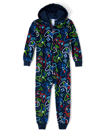 Boys Gamer Microfleece One Piece Pajamas