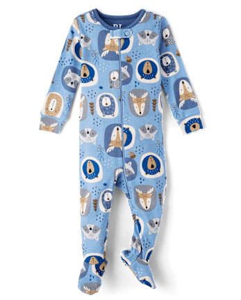 Baby And Toddler Boys Animal Snug Fit Cotton Footed One Piece Pajamas