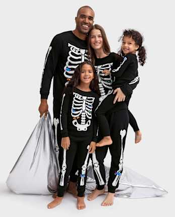 Kids Matching Family Glow Skeleton Snug Fit Cotton Pajamas
