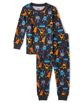 Baby And Toddler Glow Monster Snug Fit Cotton Pajamas