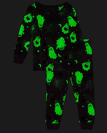 Baby And Toddler Girls Glow Ghost Snug Fit Cotton Pajamas