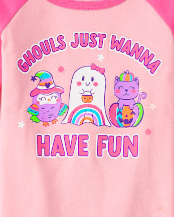 Baby And Toddler Girls Glow Ghouls Wanna Have Fun Snug Fit Cotton Pajamas