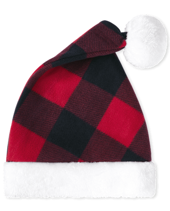Bonnet de Père Noël à carreaux assorti pour bébé et tout-petit