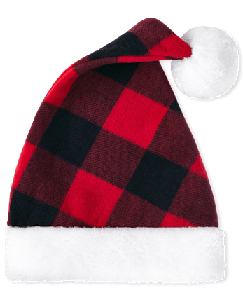 Bonnet de Père Noël à carreaux assorti pour enfants