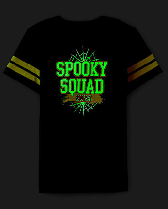 Camisetas estampadas unisex para adultos a juego Family Glow Spooky Squad 2024