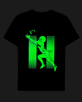 Camisetas estampadas de jugador de fútbol Glow para niños