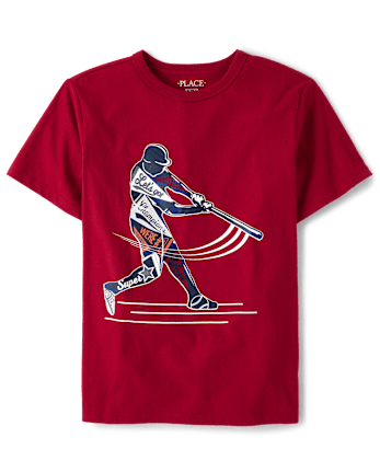 Boys Baseball Player Graphic Tee