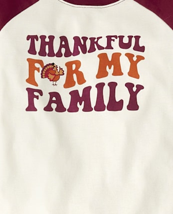 Unisex Kids Matching Family Thankful Cotton And Flannel Pajamas