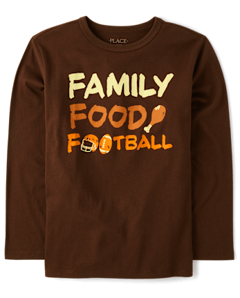 Boys Family Food Football Graphic Tee