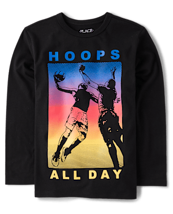 Camiseta con gráfico para todo el día Hoops para niños