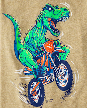 Boys Dino Motorcycle Graphic Tee